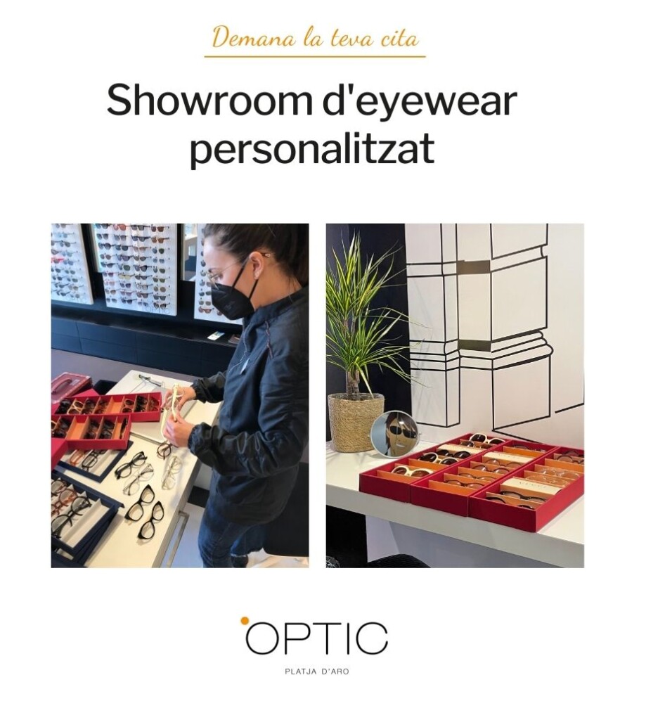 showroom ulleres personalitzat òptic platja daro